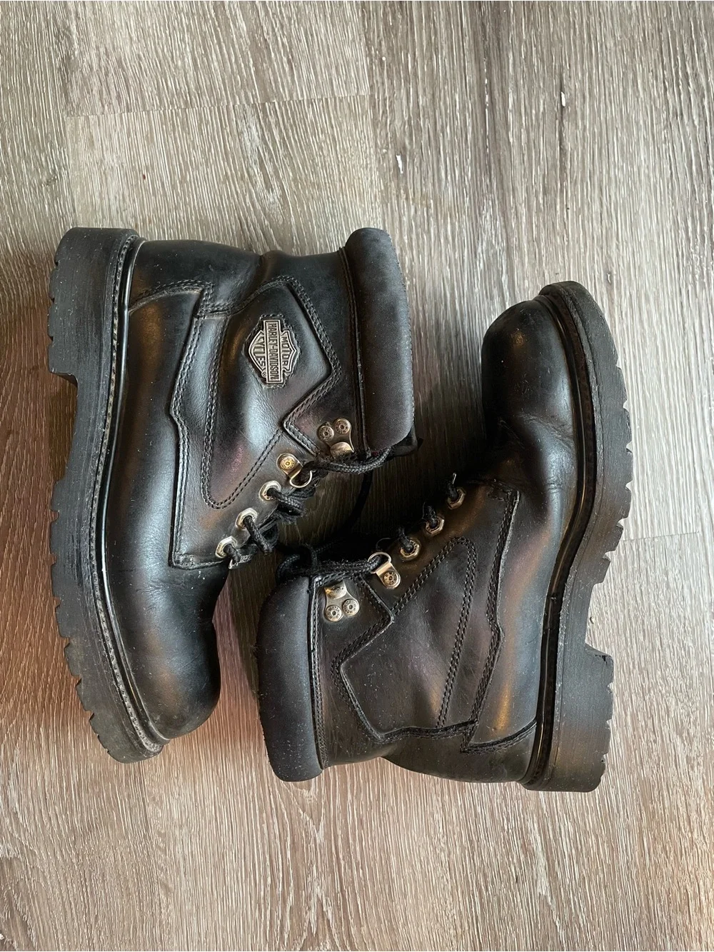 Harley Davidson Badlands black leather motorcycle boots